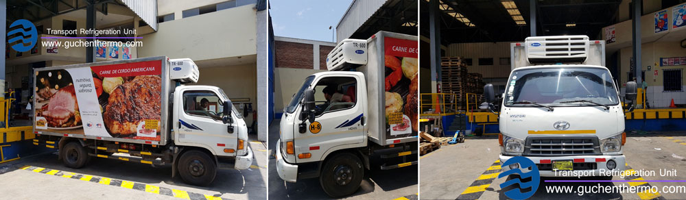 guchen thermo truck refrigeration units export to peru food company