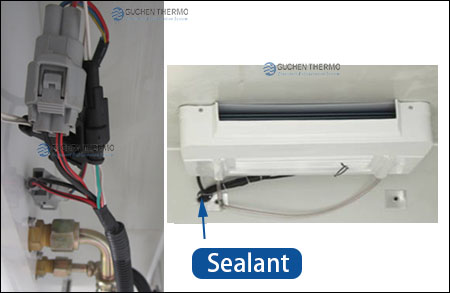 using sealant to seal wire harness